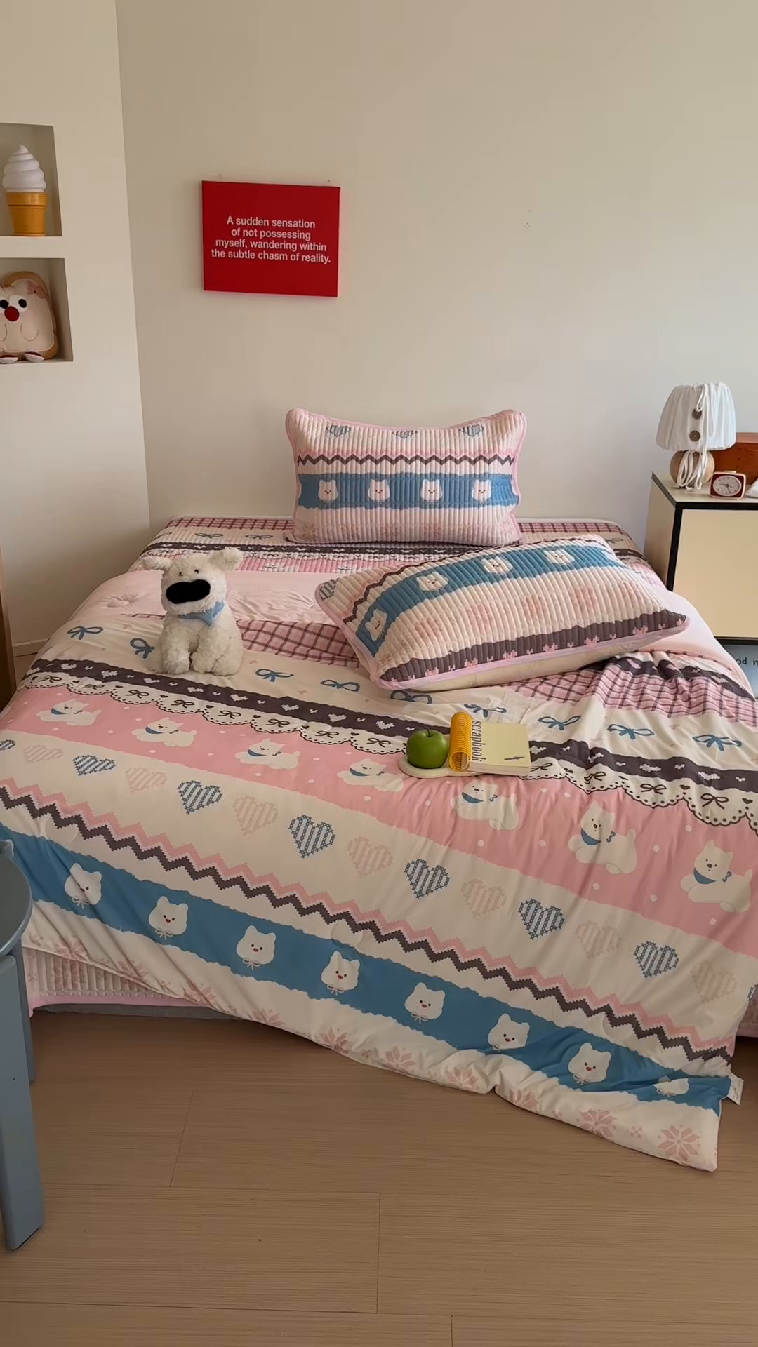 91家纺网 家纺一手货源 找家纺 美乐迪家纺 2026春夏新款水光冰丝床盖夏被夏凉被空调被四件套 樱桃粉