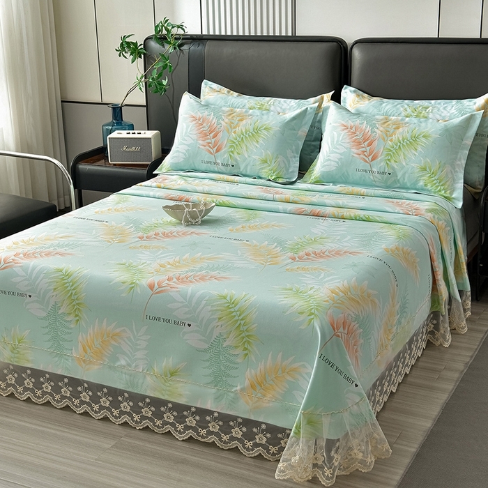 91家纺网 家纺一手货源 找家纺 （总）星窝家纺 2026新款花边老粗布凉席三件套