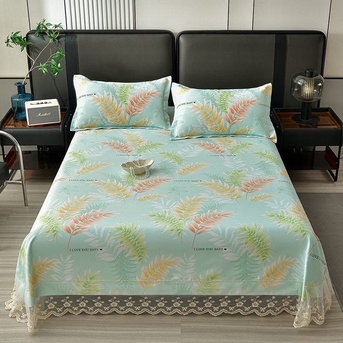 91家纺网 家纺一手货源 找家纺 （总）星窝家纺 2026新款花边老粗布凉席三件套