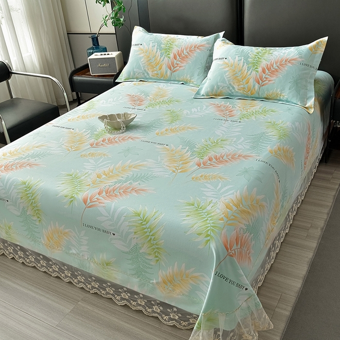 91家纺网 家纺一手货源 找家纺 （总）星窝家纺 2026新款花边老粗布凉席三件套