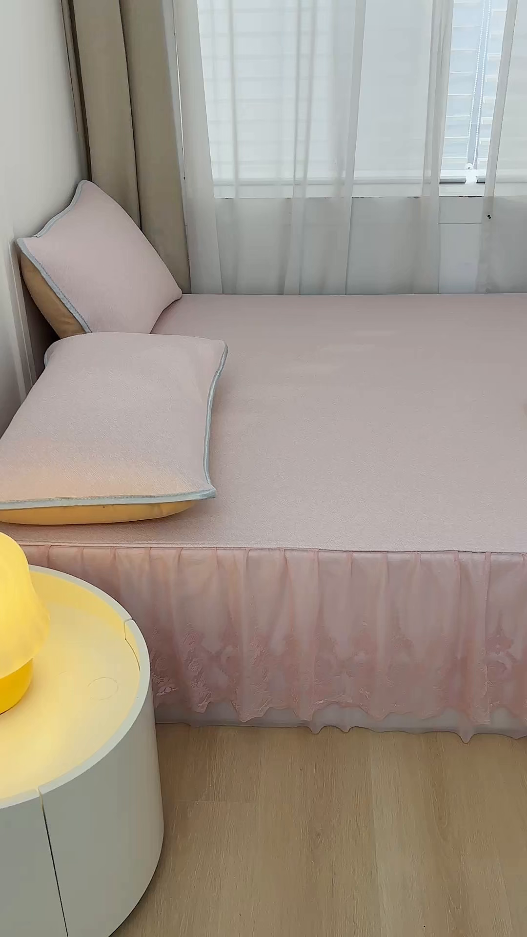 91家纺网 家纺一手货源 找家纺 金艾草 2026新款纯色冰豆豆榻榻米凉席席子 凉豆豆-粉色