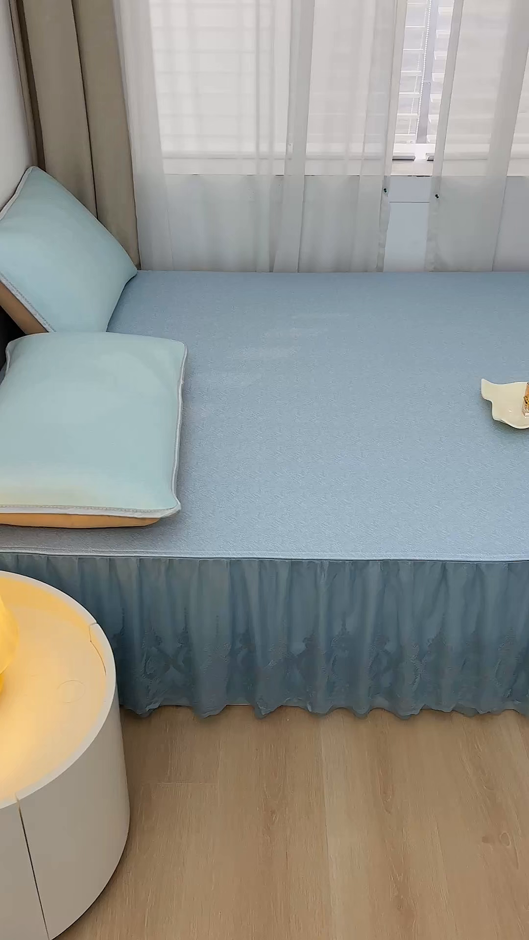 91家纺网 家纺一手货源 找家纺 金艾草 2026新款纯色冰豆豆榻榻米凉席席子 凉豆豆-蓝色