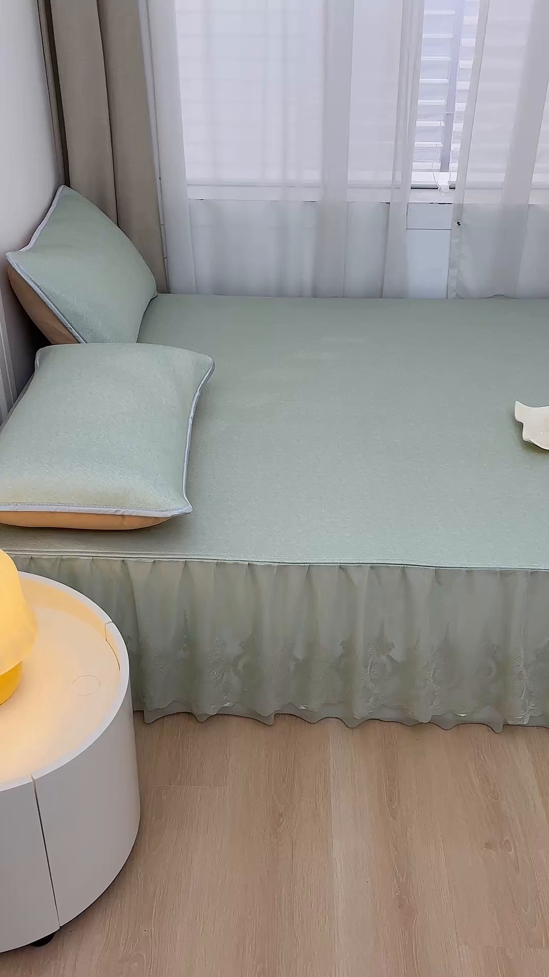 91家纺网 家纺一手货源 找家纺 金艾草 2026新款纯色冰豆豆榻榻米凉席席子 凉豆豆-绿色