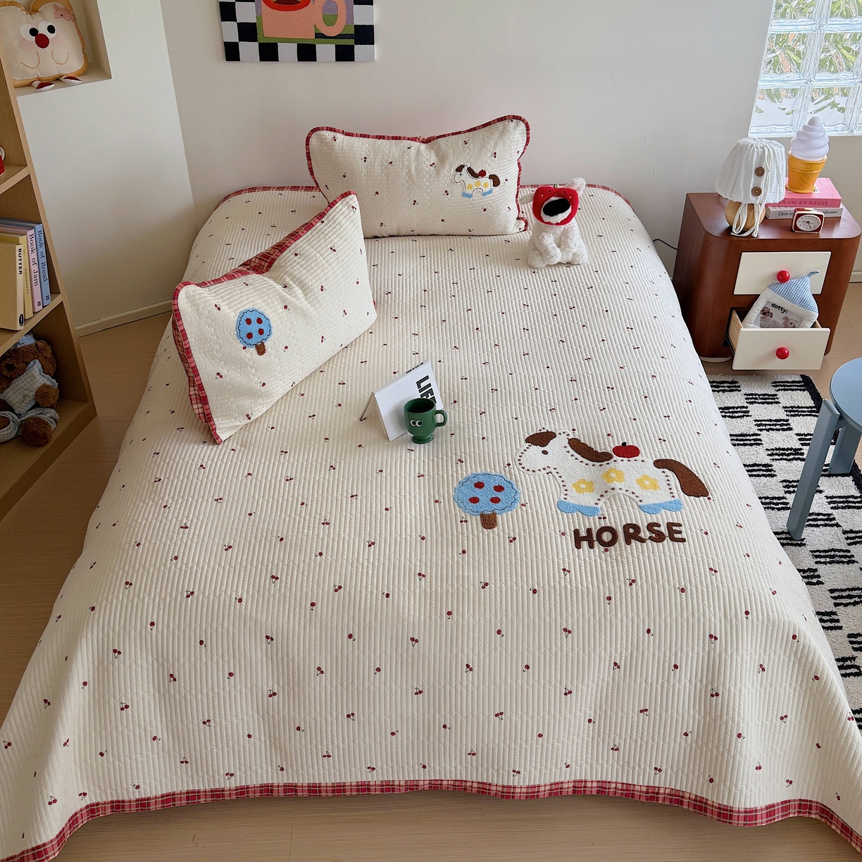 91家纺网 家纺一手货源 找家纺 （总）顾里家纺 2026新款ins韩风床盖单品床盖单件三件套被套四件套