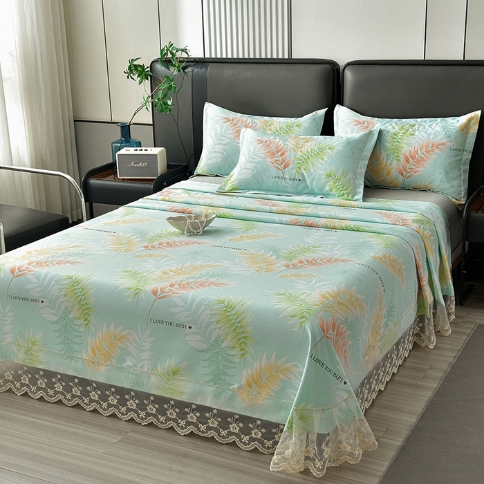 91家纺网 家纺一手货源 找家纺 （总）星窝家纺 2026新款花边老粗布凉席三件套