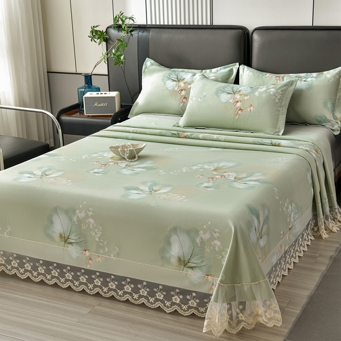 91家纺网 家纺一手货源 找家纺 （总）星窝家纺 2026新款花边老粗布凉席三件套