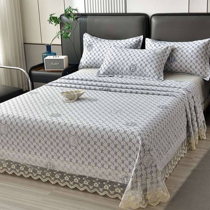 91家纺网 家纺一手货源 找家纺 （总）星窝家纺 2026新款花边老粗布凉席三件套