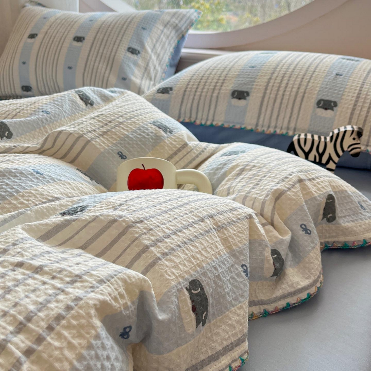 91家纺网 家纺一手货源 找家纺 （总）涵宸家纺 2026新款全棉华夫格贝壳边四件套