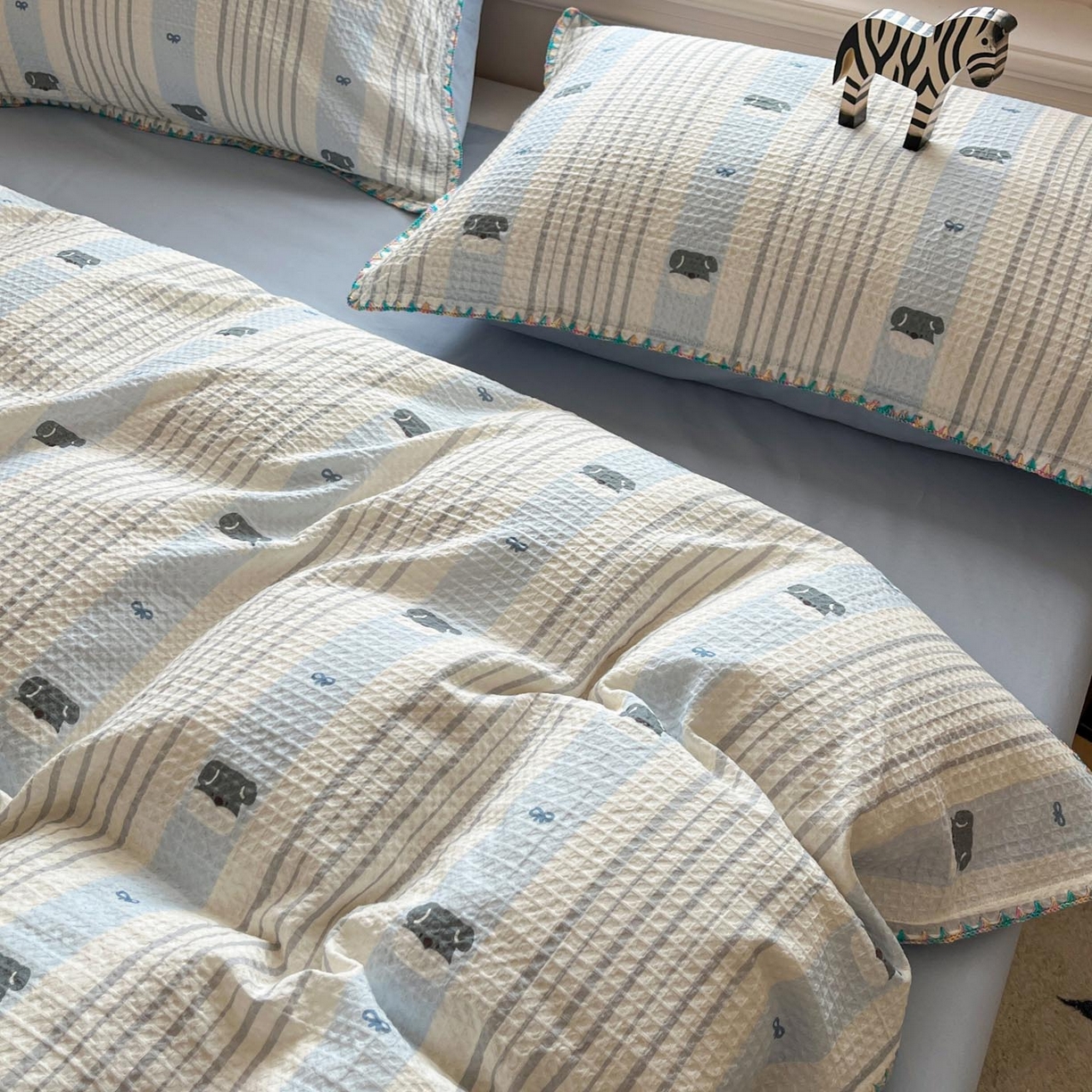 91家纺网 家纺一手货源 找家纺 （总）涵宸家纺 2026新款全棉华夫格贝壳边四件套