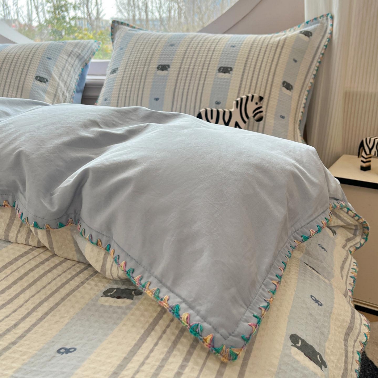 91家纺网 家纺一手货源 找家纺 （总）涵宸家纺 2026新款全棉华夫格贝壳边四件套