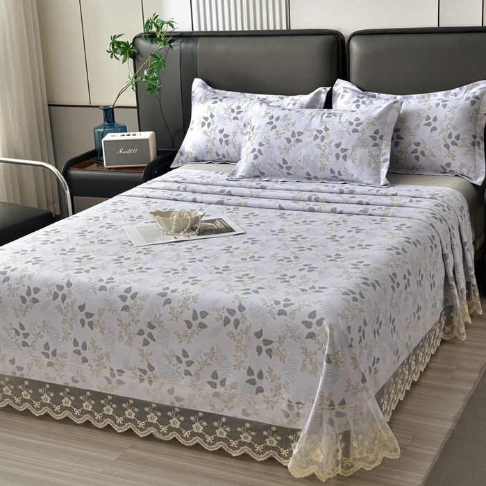 91家纺网 家纺一手货源 找家纺 （总）星窝家纺 2026新款花边老粗布凉席三件套