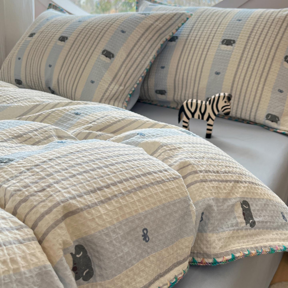 91家纺网 家纺一手货源 找家纺 （总）涵宸家纺 2026新款全棉华夫格贝壳边四件套