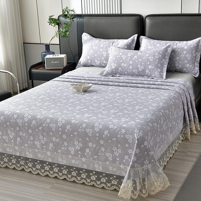 91家纺网 家纺一手货源 找家纺 （总）星窝家纺 2026新款花边老粗布凉席三件套