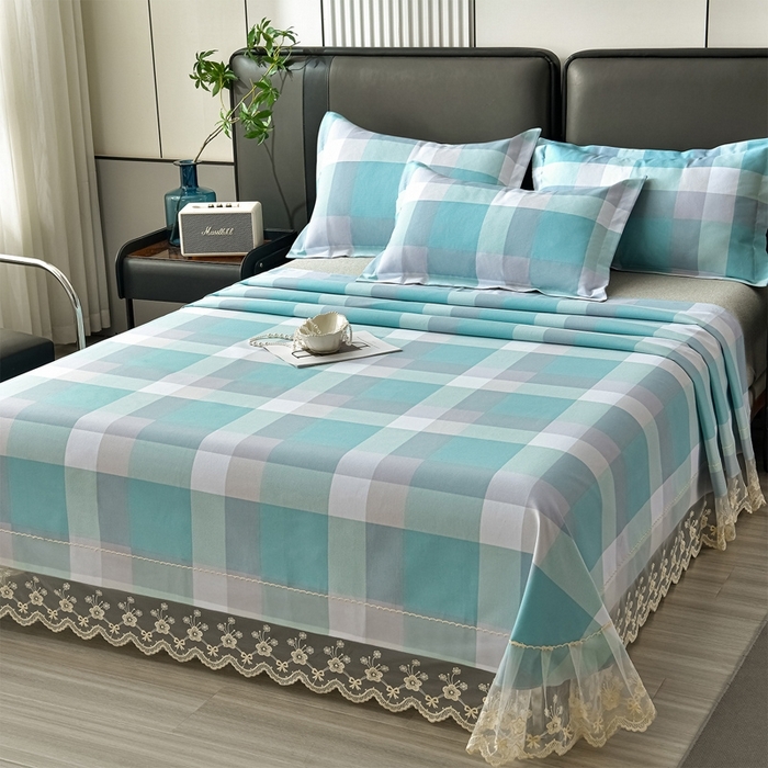 91家纺网 家纺一手货源 找家纺 （总）星窝家纺 2026新款花边老粗布凉席三件套