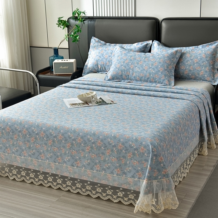 91家纺网 家纺一手货源 找家纺 （总）星窝家纺 2026新款花边老粗布凉席三件套