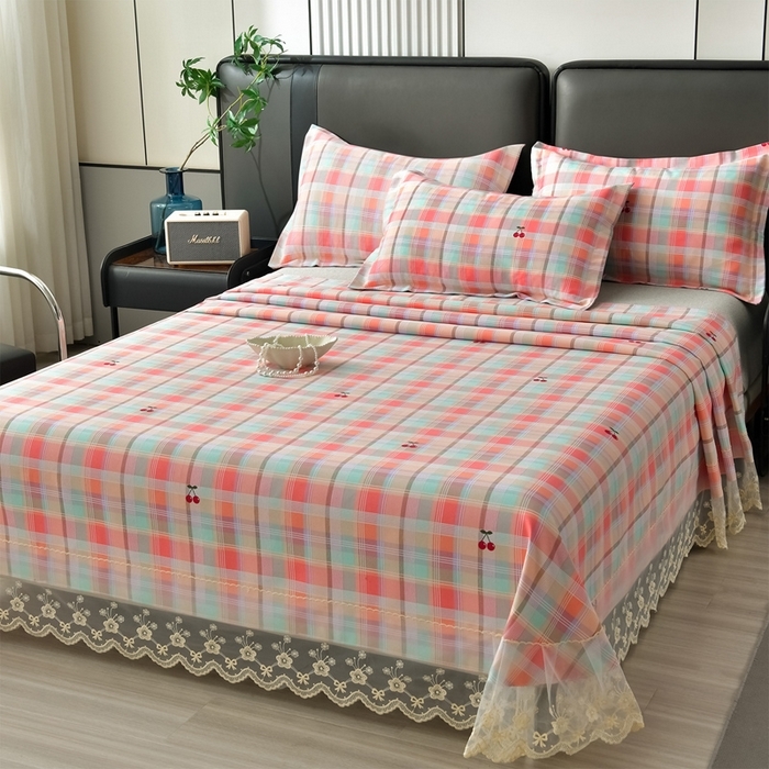 91家纺网 家纺一手货源 找家纺 （总）星窝家纺 2026新款花边老粗布凉席三件套