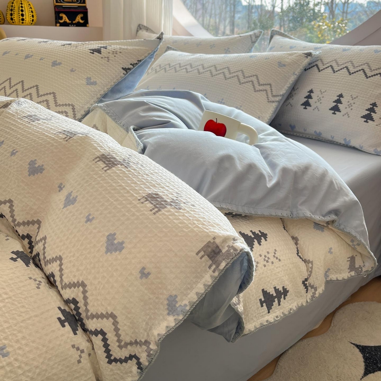 91家纺网 家纺一手货源 找家纺 （总）涵宸家纺 2026新款全棉华夫格贝壳边四件套