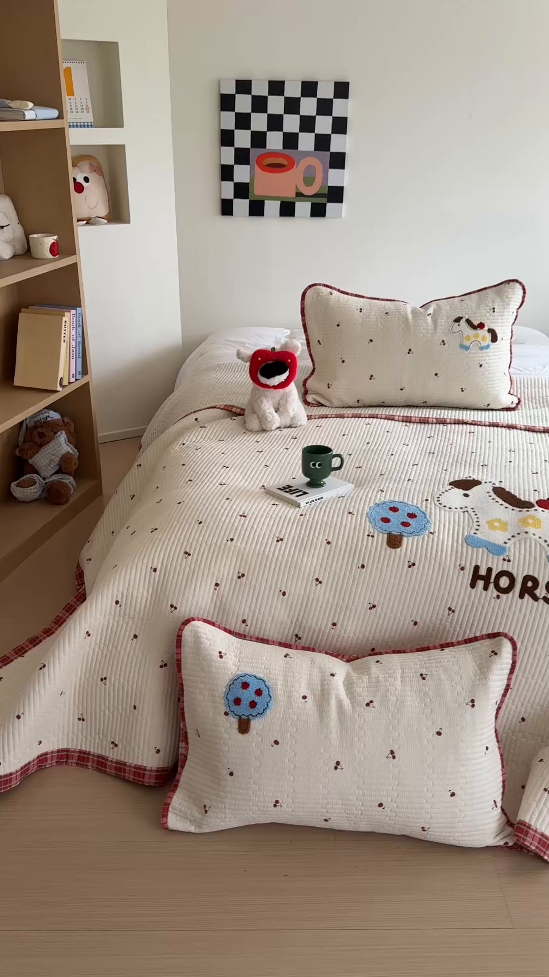 91家纺网 家纺一手货源 找家纺 顾里家纺 2026新款ins韩风床盖单品床盖单件三件套被套四件套 爱岛小马