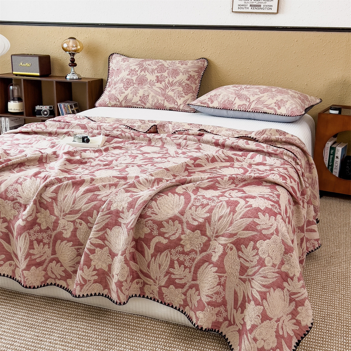 91家纺网 家纺一手货源 找家纺 （总）云恋家纺 2026新款A类全棉四层纱三角针纱布毯全棉学生午睡被薄款沙发盖毯办公室披肩毯