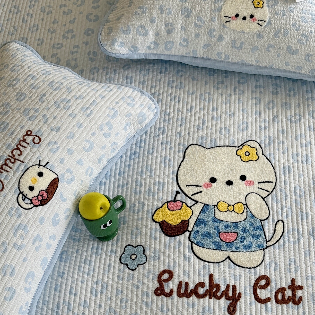 91家纺网 家纺一手货源 找家纺 顾里家纺 2026新款ins韩风床盖单品床盖单件三件套被套四件套 豹纹喵喵