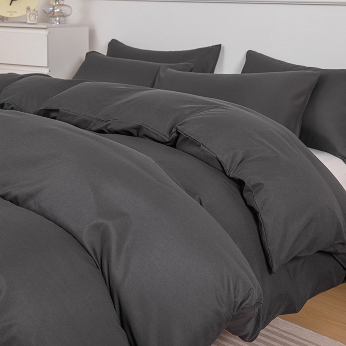 91家纺网 家纺一手货源 找家纺 （总）莎臣豹 2026新款水洗棉磨毛纯色简约风四件套（风格一）