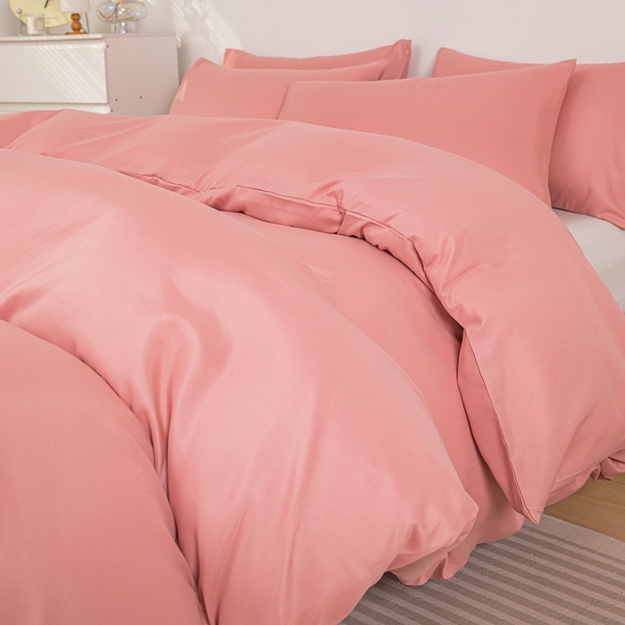 91家纺网 家纺一手货源 找家纺 （总）莎臣豹 2026新款水洗棉磨毛纯色简约风四件套（风格一）