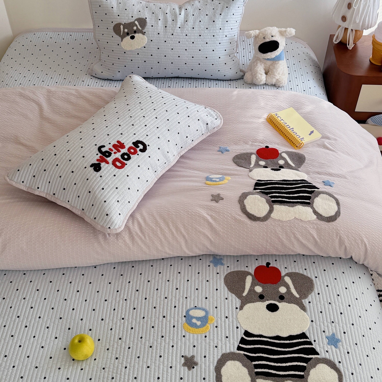 91家纺网 家纺一手货源 找家纺 顾里家纺 2026新款ins韩风床盖单品床盖单件三件套被套四件套 波点雪奈瑞