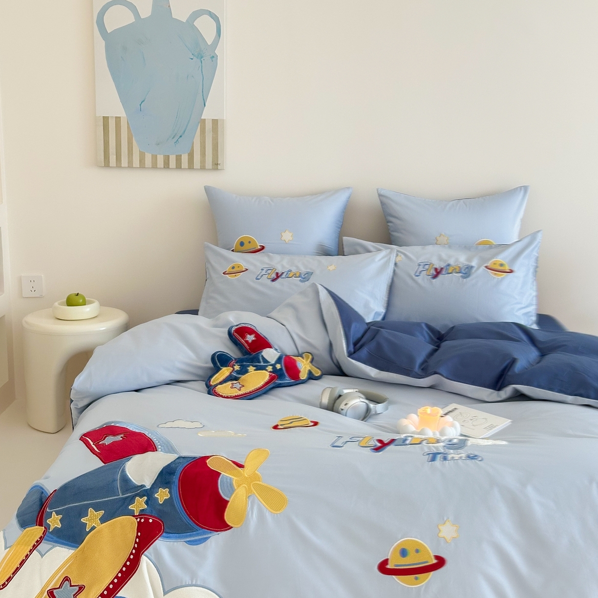 91家纺网 家纺一手货源 找家纺 （总）西西家居 2026新款100S长绒棉全棉纯棉四件套-飞行日记