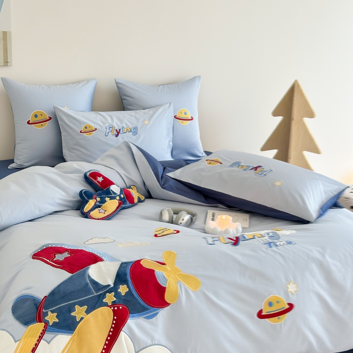 91家纺网 家纺一手货源 找家纺 （总）西西家居 2026新款100S长绒棉全棉纯棉四件套-飞行日记