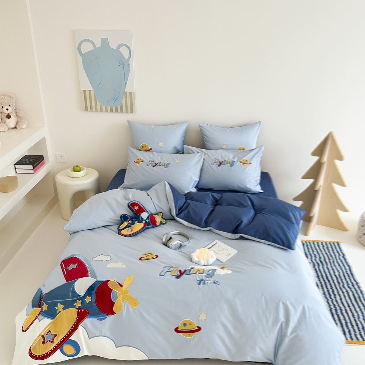 91家纺网 家纺一手货源 找家纺 （总）西西家居 2026新款100S长绒棉全棉纯棉四件套-飞行日记