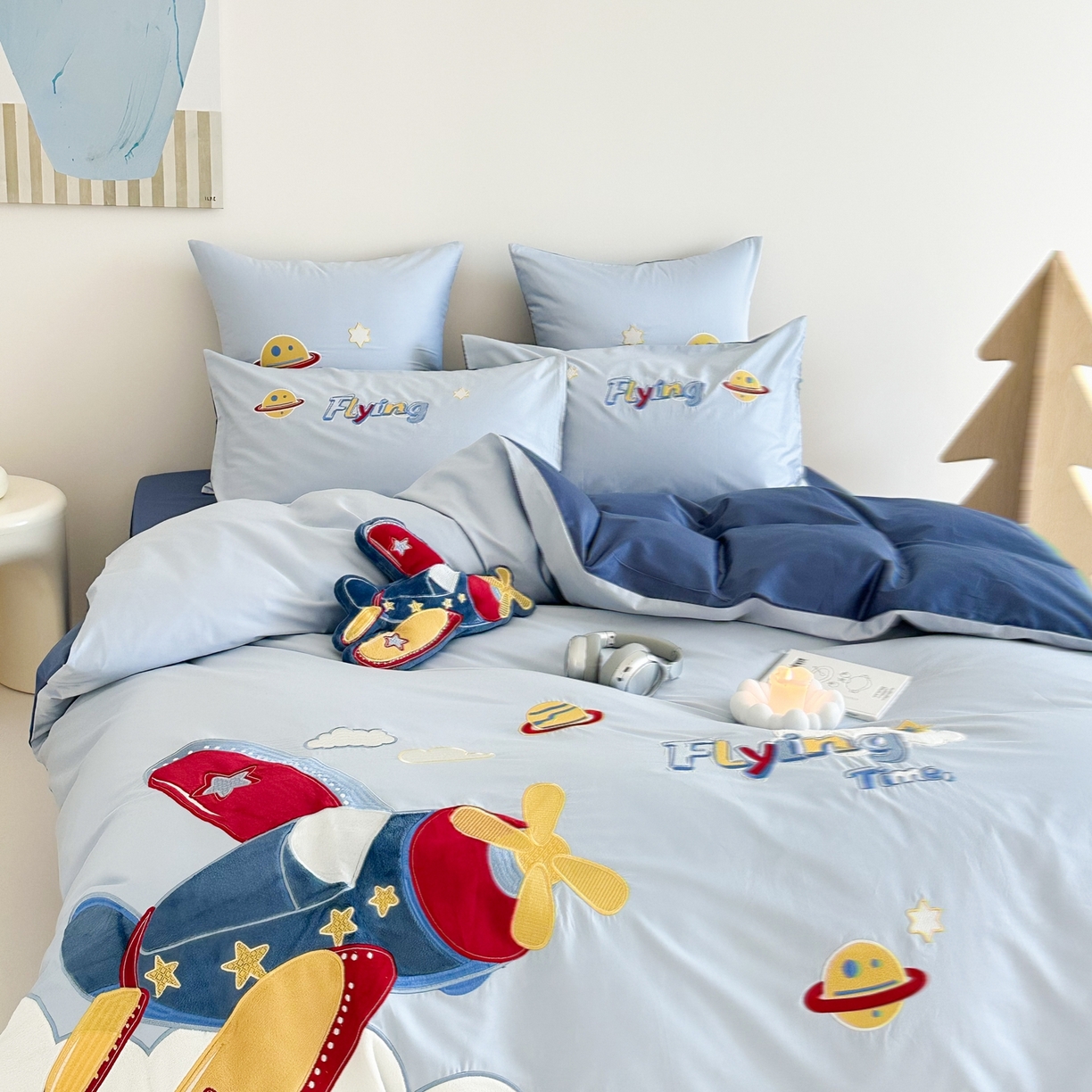 91家纺网 家纺一手货源 找家纺 （总）西西家居 2026新款100S长绒棉全棉纯棉四件套-飞行日记