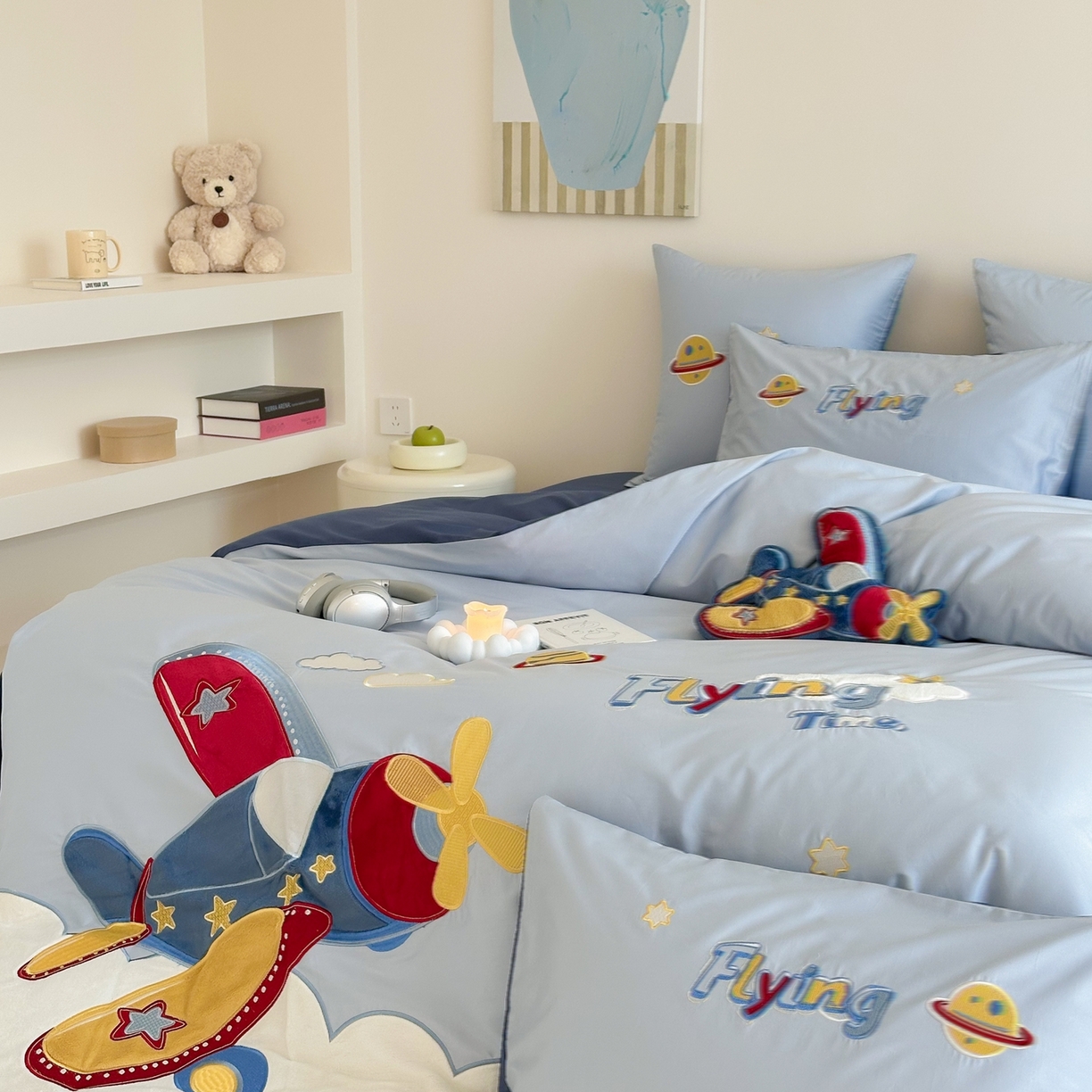 91家纺网 家纺一手货源 找家纺 （总）西西家居 2026新款100S长绒棉全棉纯棉四件套-飞行日记