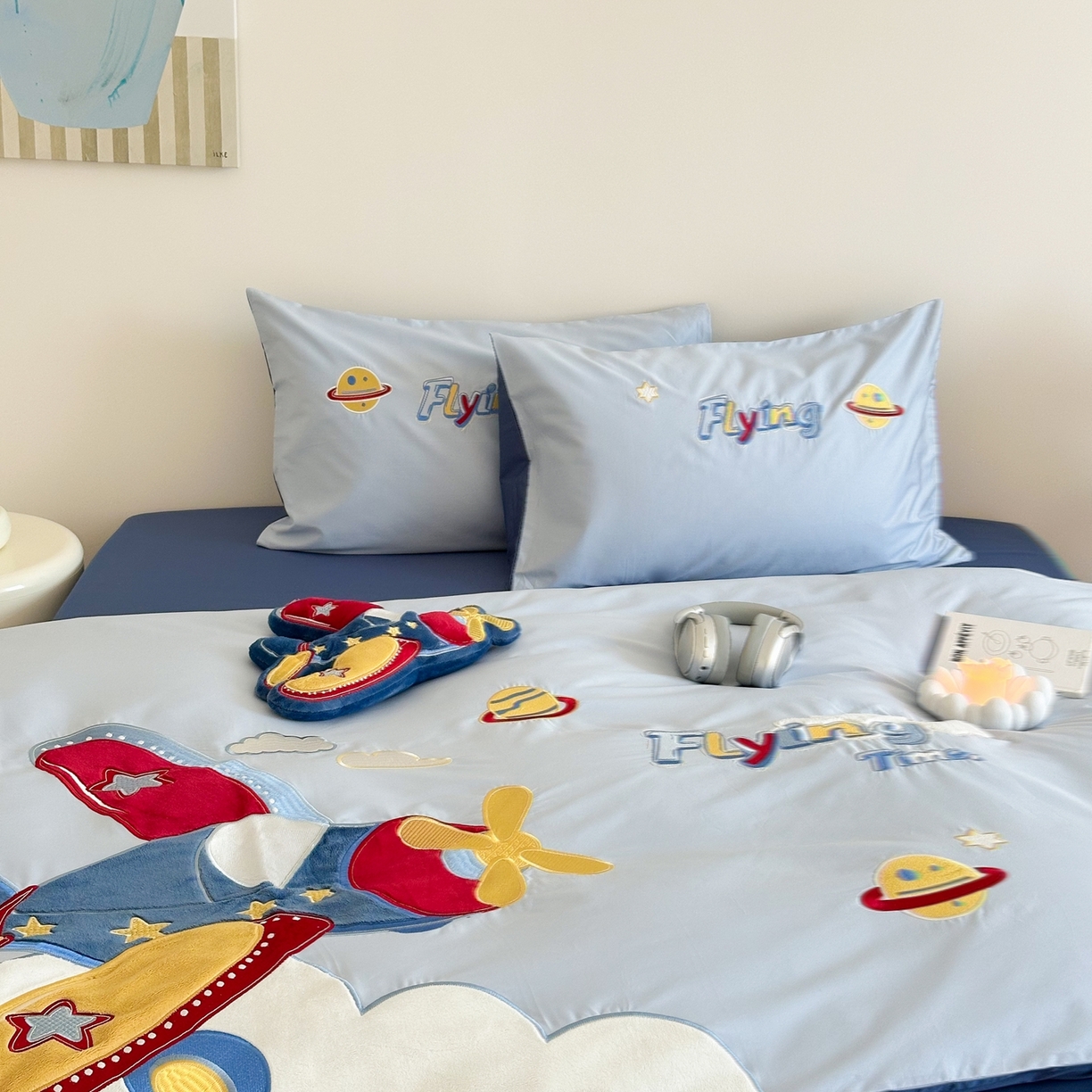 91家纺网 家纺一手货源 找家纺 （总）西西家居 2026新款100S长绒棉全棉纯棉四件套-飞行日记