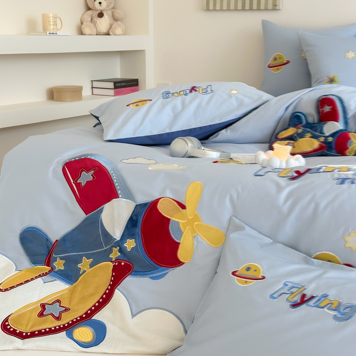 91家纺网 家纺一手货源 找家纺 （总）西西家居 2026新款100S长绒棉全棉纯棉四件套-飞行日记