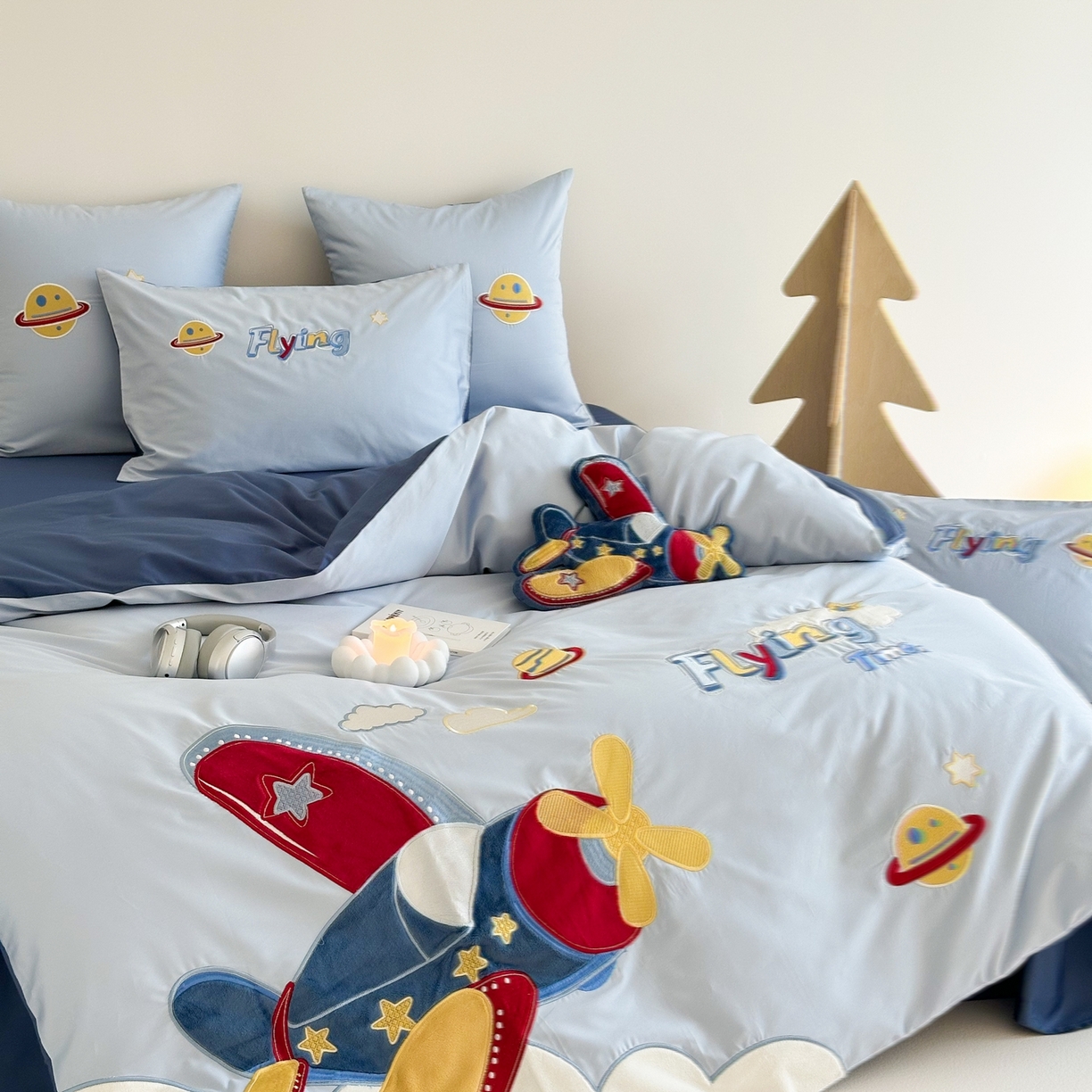 91家纺网 家纺一手货源 找家纺 （总）西西家居 2026新款100S长绒棉全棉纯棉四件套-飞行日记