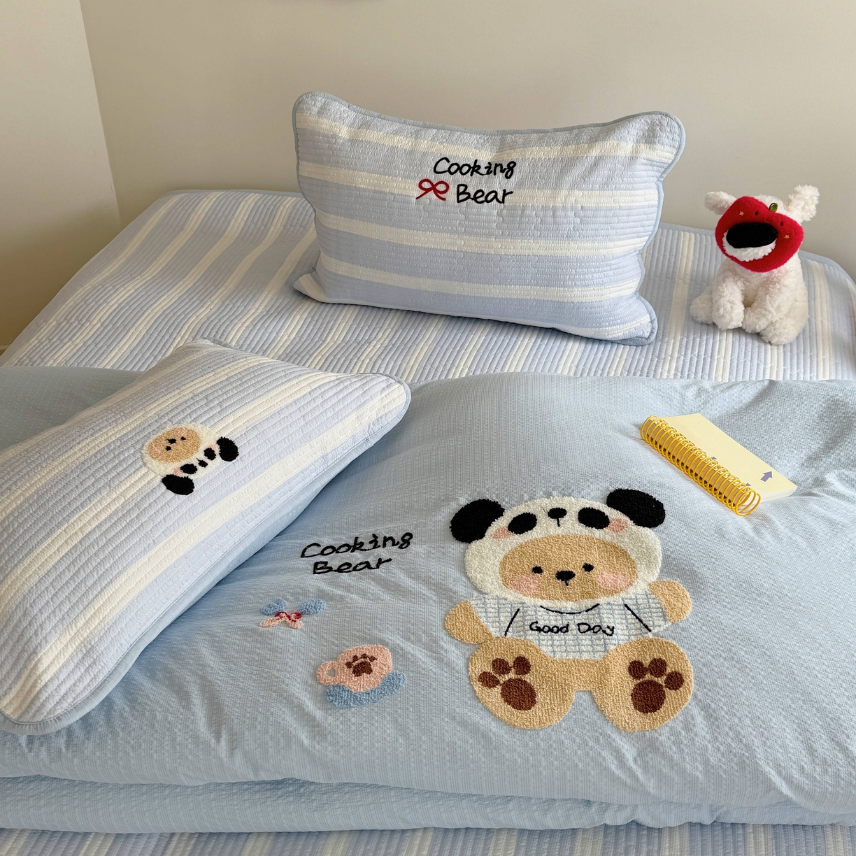 91家纺网 家纺一手货源 找家纺 顾里家纺 2026新款ins韩风床盖单品床盖单件三件套被套四件套 熊猫小熊