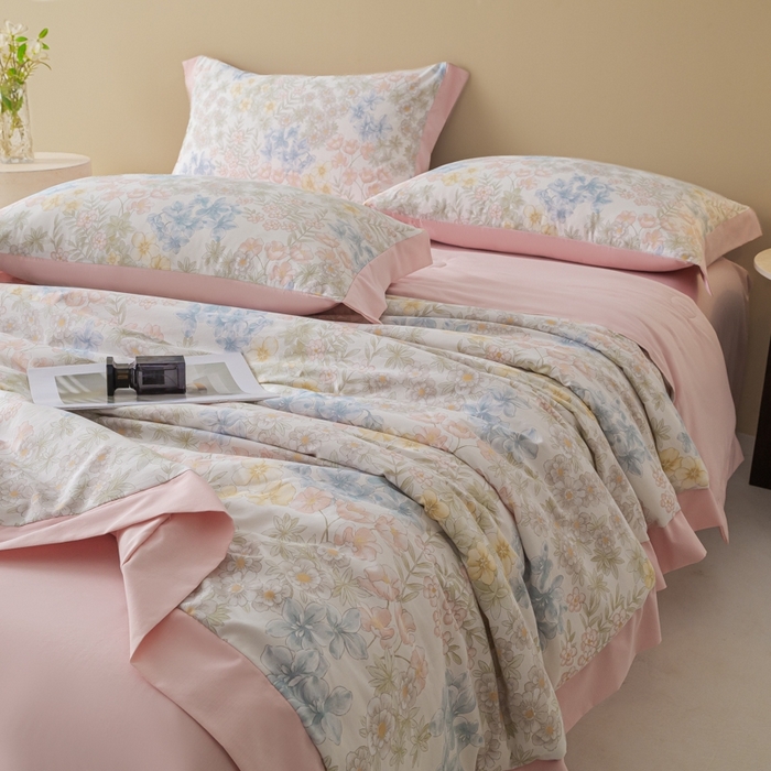 91家纺网 家纺一手货源 找家纺 柒月家居 2026新款凉感冰丝夏被空调被夏凉被 初夏