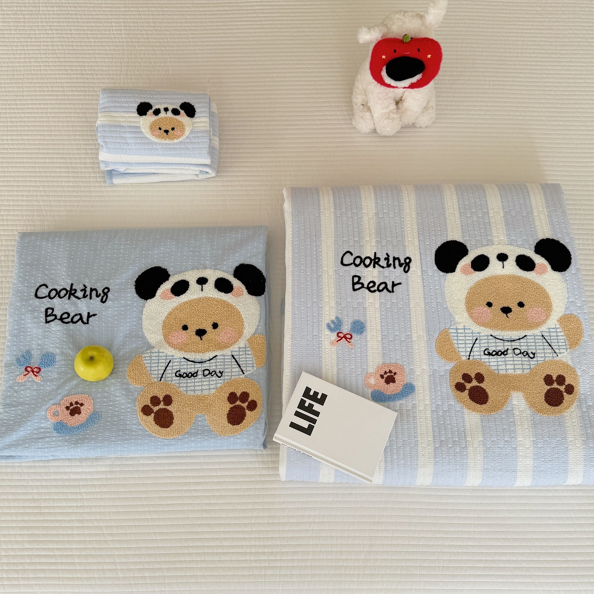 91家纺网 家纺一手货源 找家纺 顾里家纺 2026新款ins韩风床盖单品床盖单件三件套被套四件套 熊猫小熊