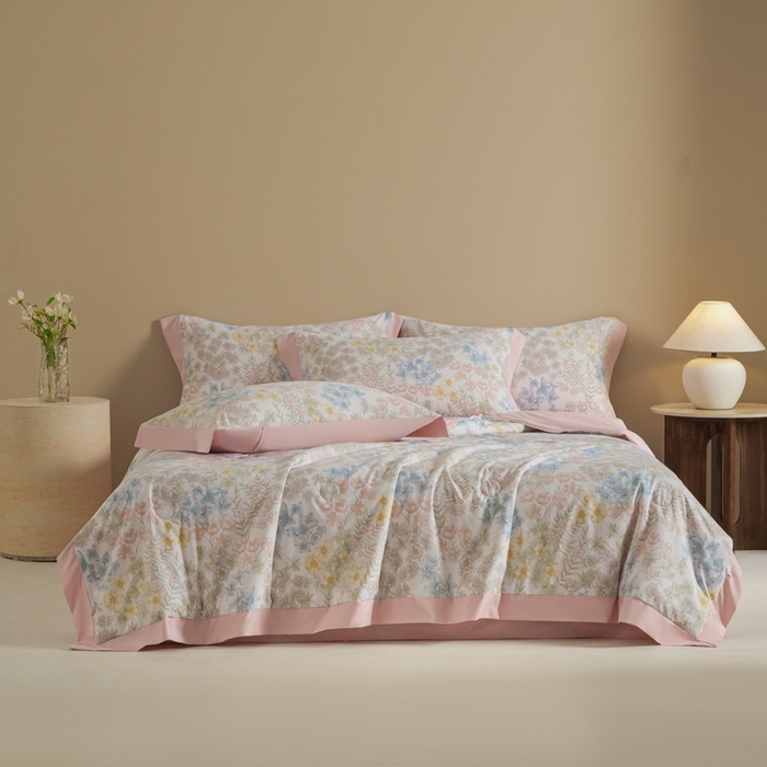 91家纺网 家纺一手货源 找家纺 柒月家居 2026新款凉感冰丝夏被空调被夏凉被 初夏