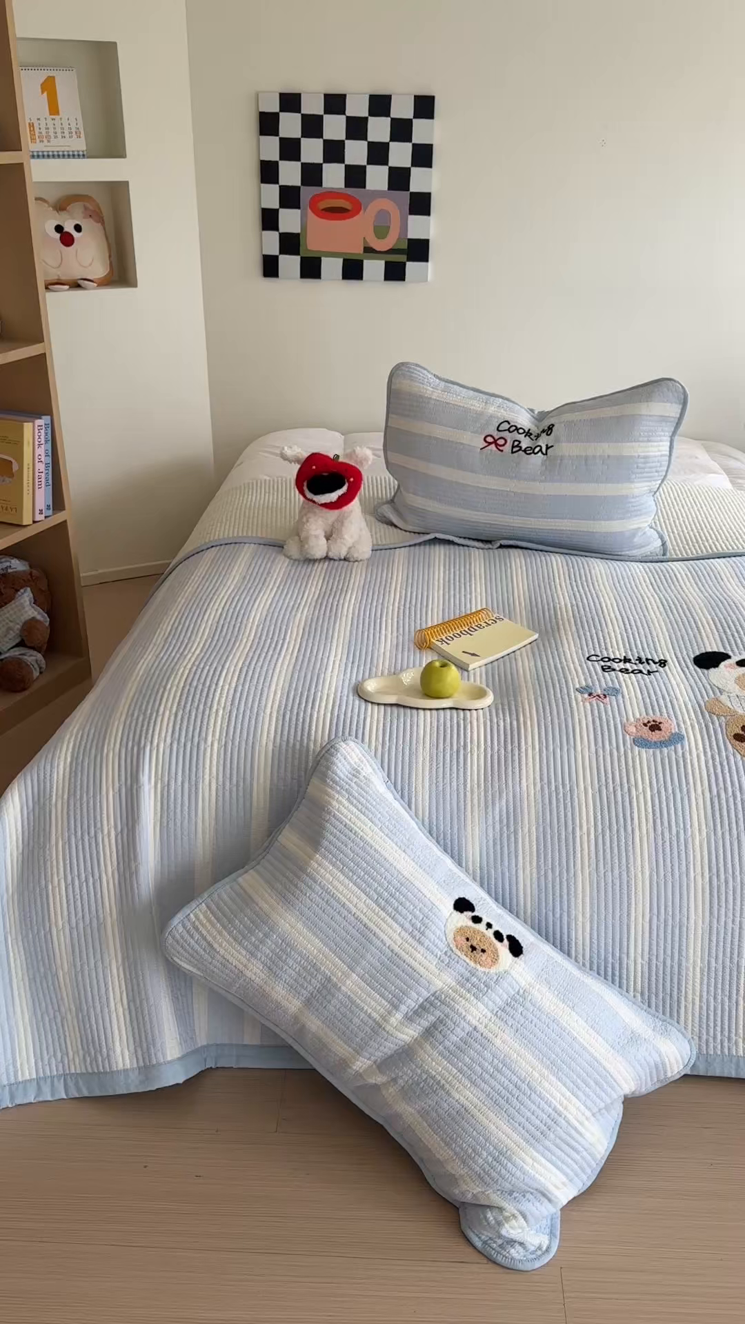 91家纺网 家纺一手货源 找家纺 顾里家纺 2026新款ins韩风床盖单品床盖单件三件套被套四件套 熊猫小熊