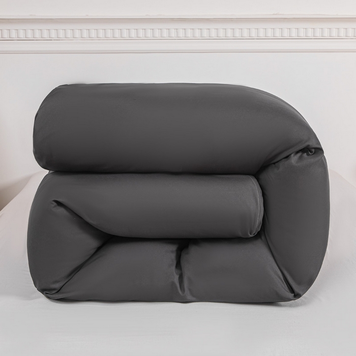 91家纺网 家纺一手货源 找家纺 莎臣豹 2026新款水洗棉磨毛纯色简约风四件套（风格一） 高雅灰