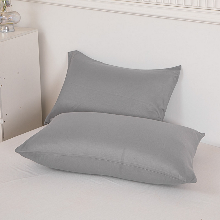 91家纺网 家纺一手货源 找家纺 莎臣豹 2026新款水洗棉磨毛纯色简约风四件套（风格一） 绅士灰（浅灰）