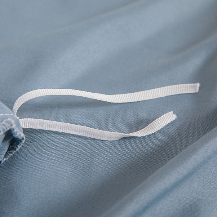 91家纺网 家纺一手货源 找家纺 莎臣豹 2026新款水洗棉磨毛纯色简约风四件套（风格一） 雾霾蓝