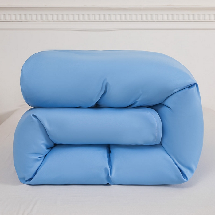 91家纺网 家纺一手货源 找家纺 莎臣豹 2026新款水洗棉磨毛纯色简约风四件套（风格一） 天空蓝