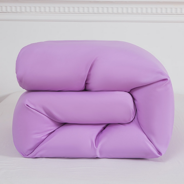 91家纺网 家纺一手货源 找家纺 莎臣豹 2026新款水洗棉磨毛纯色简约风四件套（风格一） 丁香紫