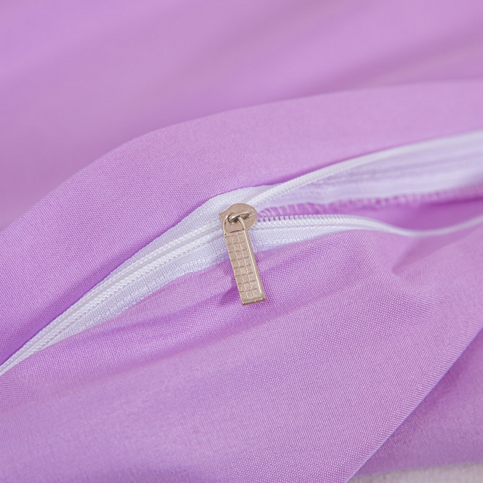 91家纺网 家纺一手货源 找家纺 莎臣豹 2026新款水洗棉磨毛纯色简约风四件套（风格一） 丁香紫