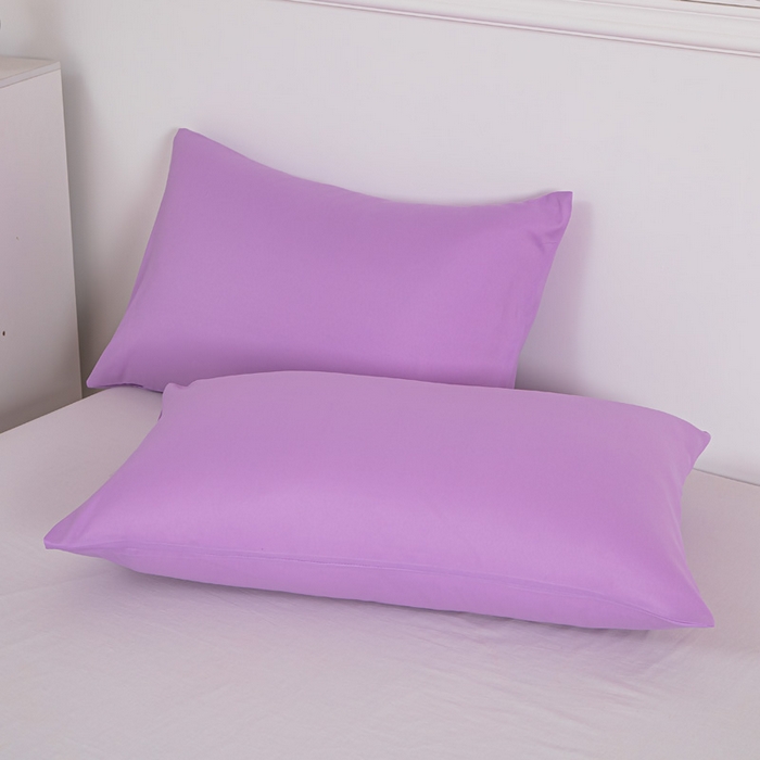 91家纺网 家纺一手货源 找家纺 莎臣豹 2026新款水洗棉磨毛纯色简约风四件套（风格一） 丁香紫