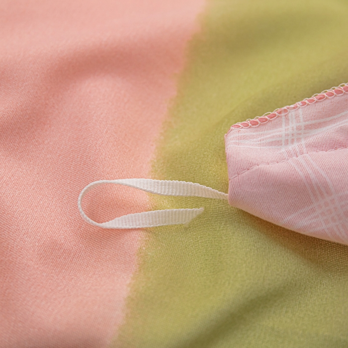 91家纺网 家纺一手货源 找家纺 莎臣豹 2026新款水洗棉磨毛纯色简约风四件套（风格一） 彩虹桃桃