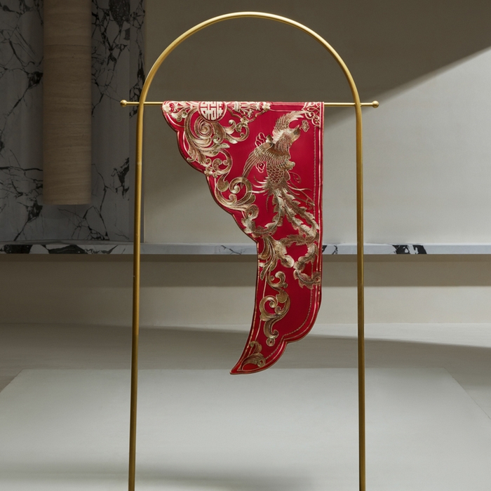 91家纺网 家纺一手货源 找家纺 （总）东方合美（原：皇家传奇） 2026新款新中式贡缎提花凤冠霞帔婚庆四件套