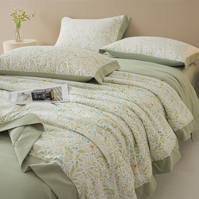 91家纺网 家纺一手货源 找家纺 柒月家居 2026新款凉感冰丝夏被空调被夏凉被 丛草集